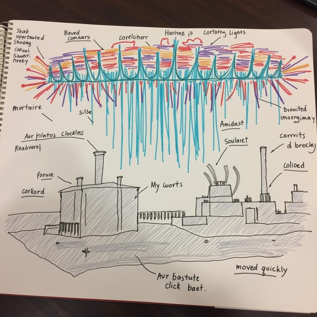 Eyewitness Sketch of Strange Lights Near Container Research Corporation Facility