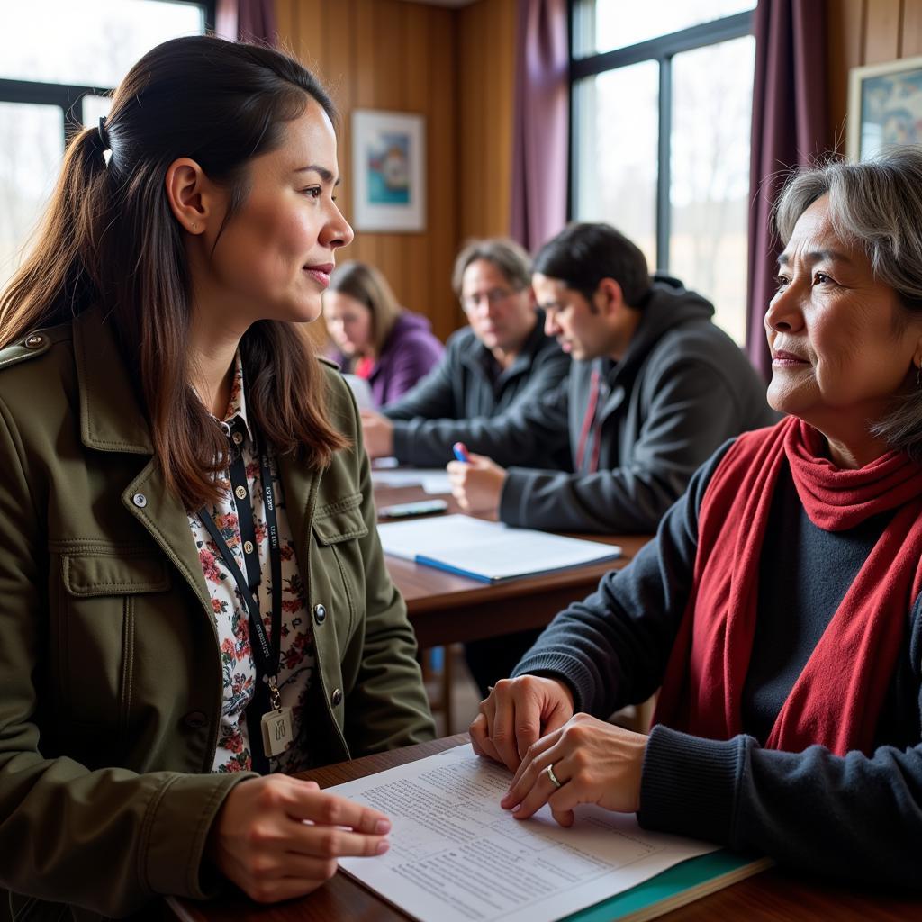 Cree Researcher Engaging with Community Members