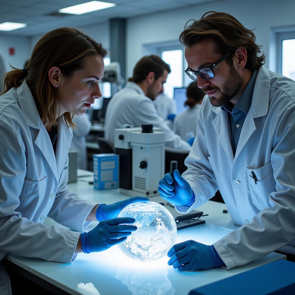 Scientists analyzing ice cores at CRREL