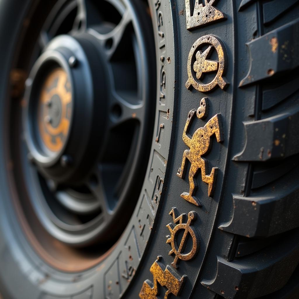 Cryptic Symbols on a Tire