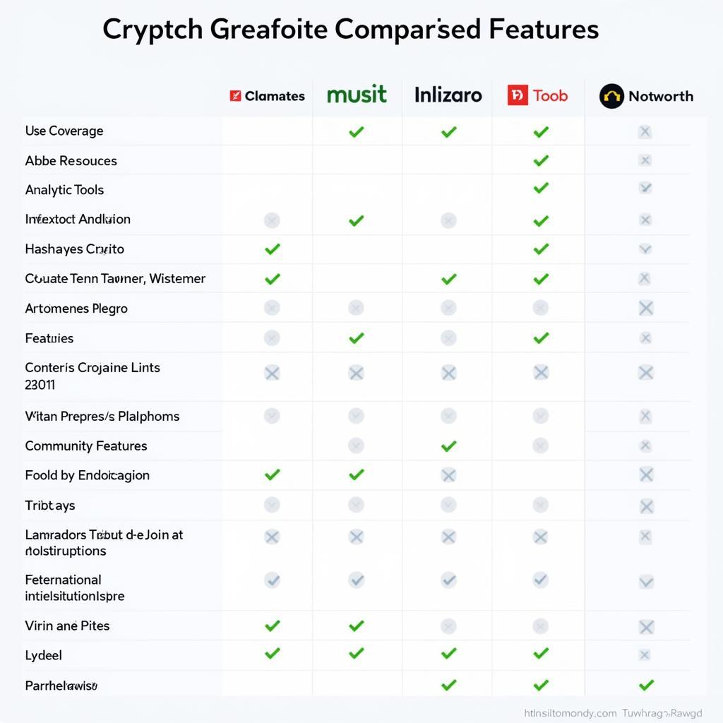 Crypto Research Site Comparison Chart