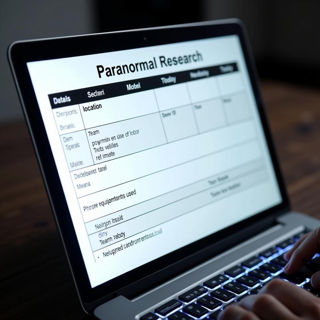 Custom Paranormal Research Schedule Template