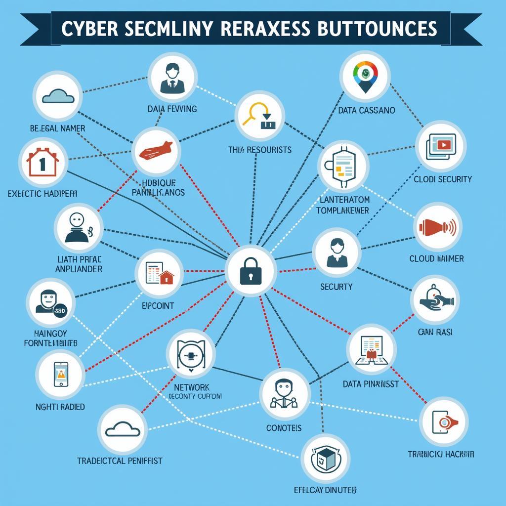 Cybersecurity Research Landscape: A visual representation of various research domains within cybersecurity, highlighting key areas like network security, data privacy, and cryptography.