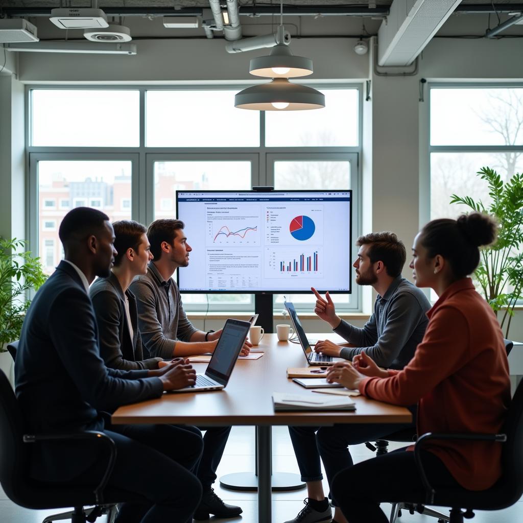 Diverse Team of Researchers Collaborating on a Project