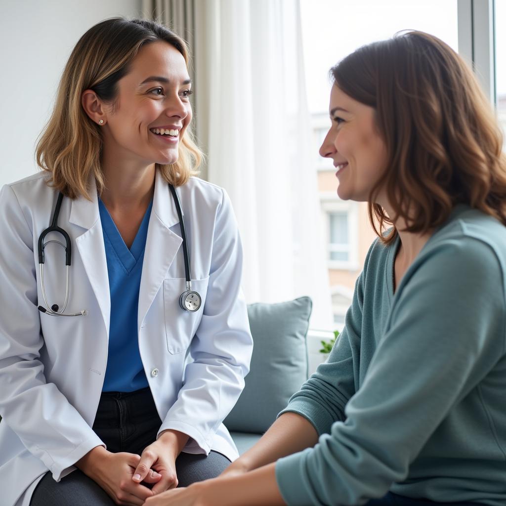 Doctor and patient discussing lupus treatment options