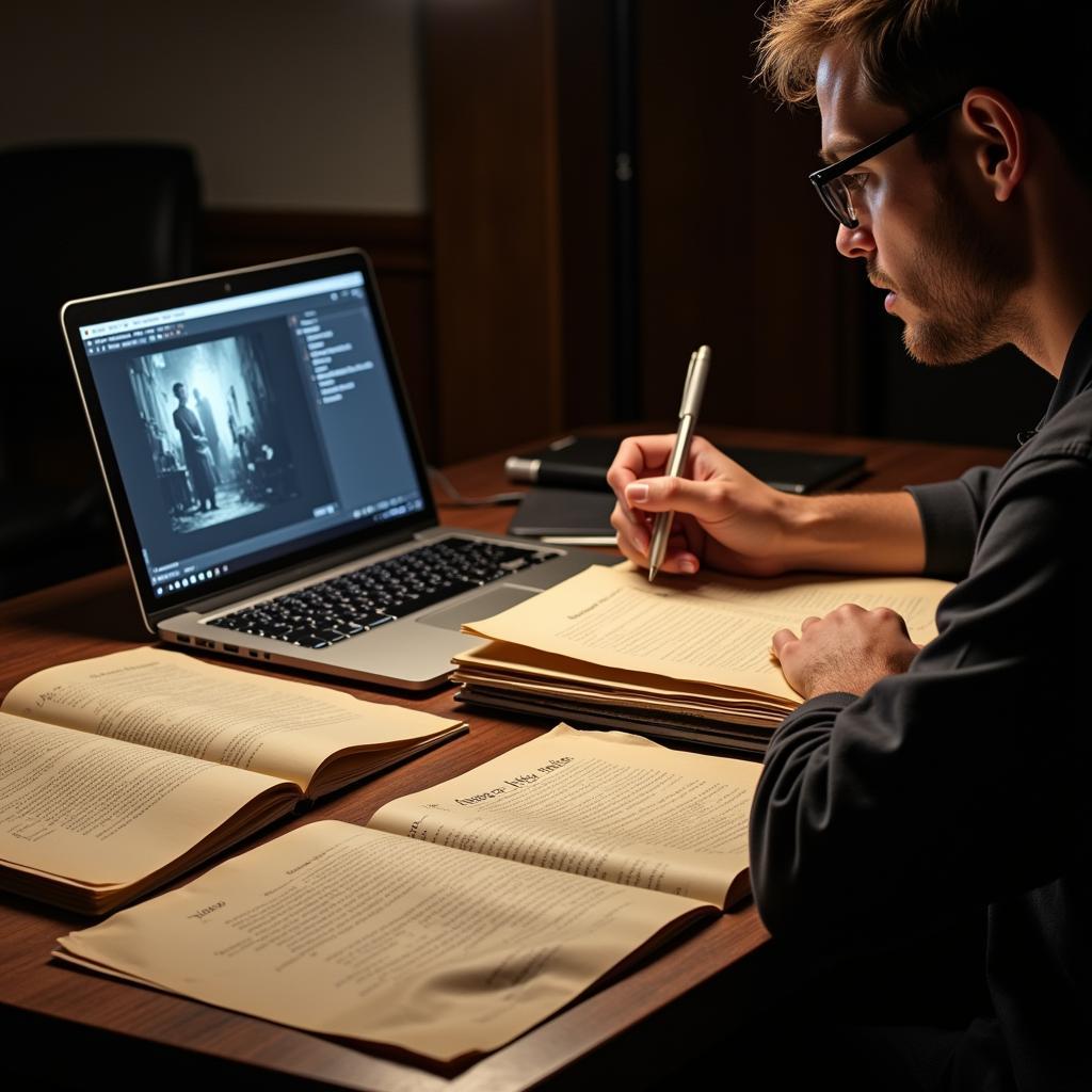 Documentary Researcher Reviewing Archival Documents