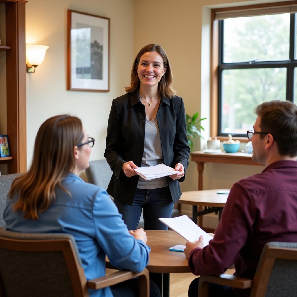 Cancer patient support group meeting at Downstate