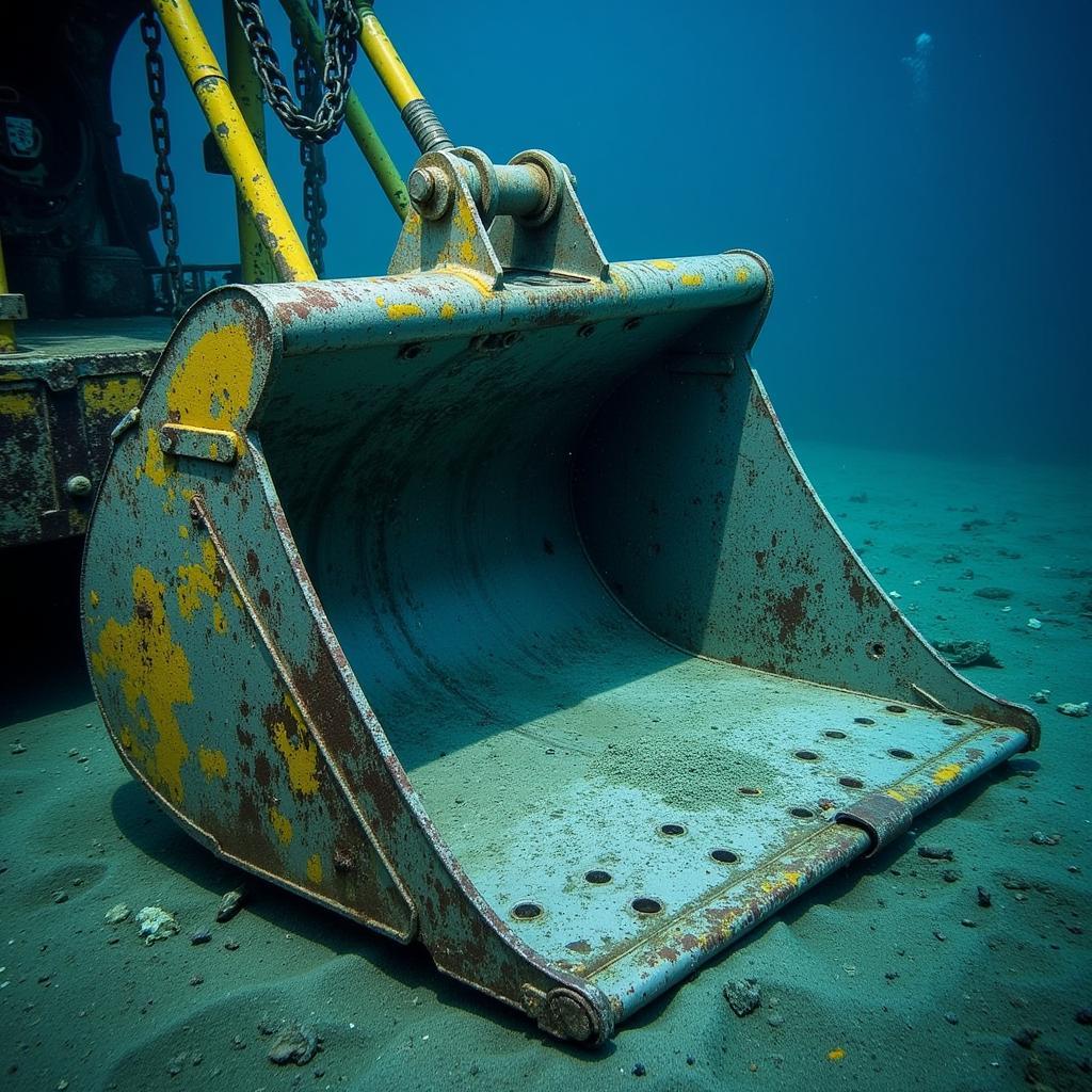 Dredge bucket and chain bag used in underwater research