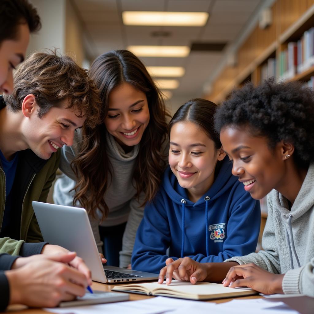 Duke Students Collaborating on Research