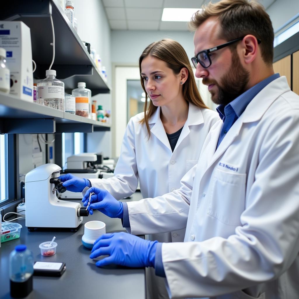 Duke University Research Lab Scientists Working on a Project