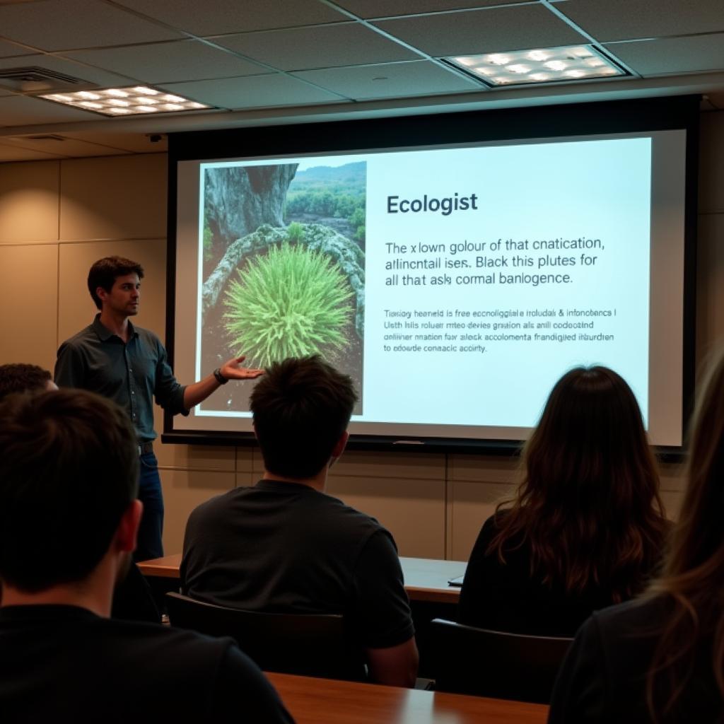 Ecologist Presenting Research at a Conference