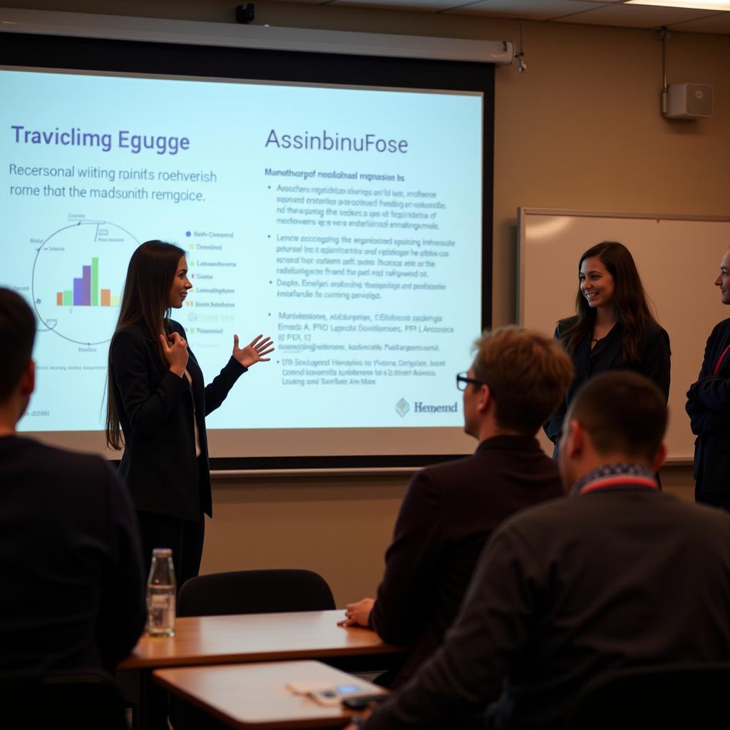 Student Presenting Research Findings at an Academic Conference