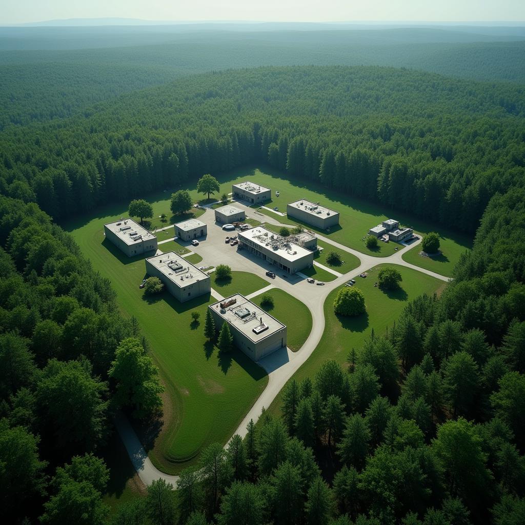 Elan Research Park Aerial View Showing Surrounding Wooded Area