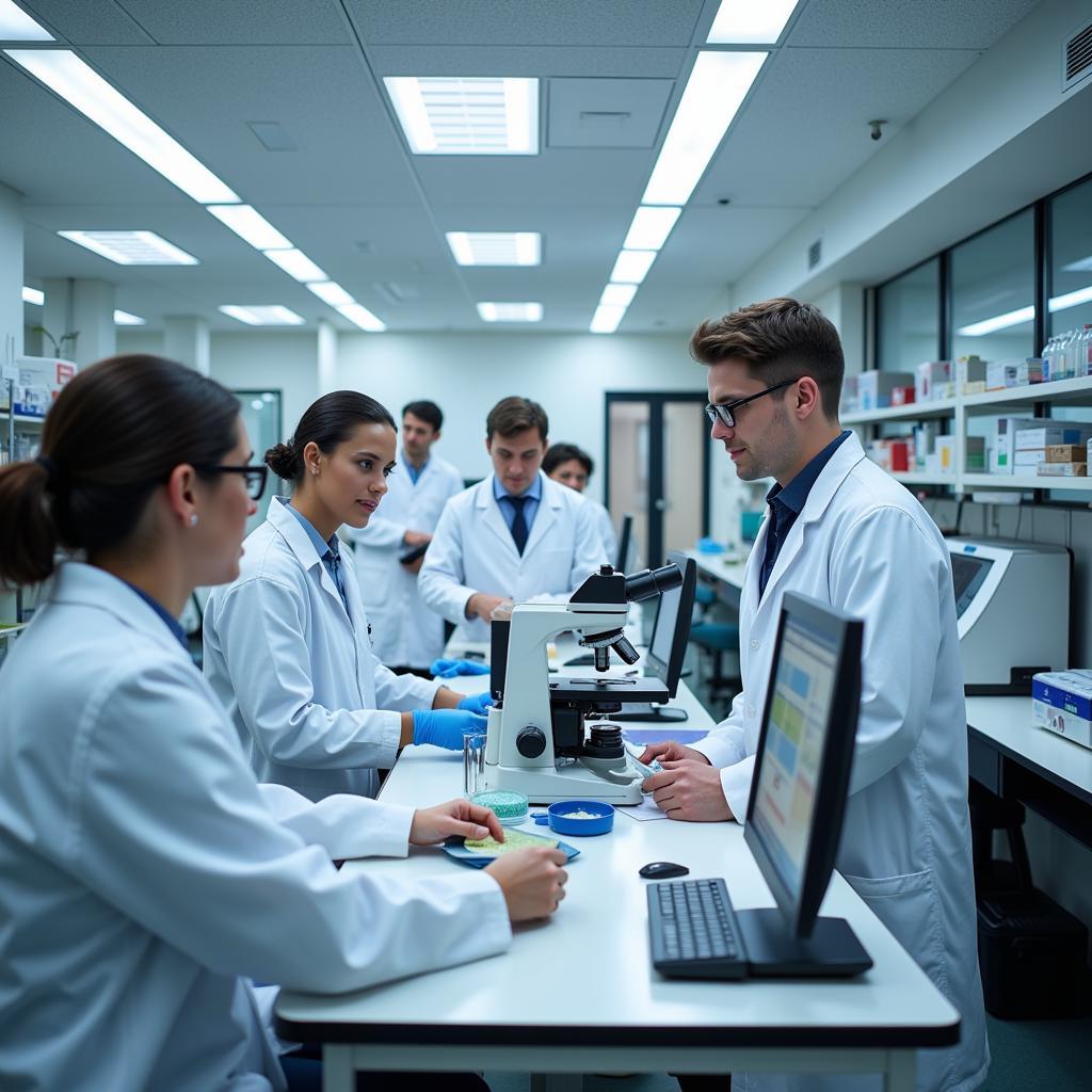 Scientists Analyzing Samples in a Lab for Endangered Species Research