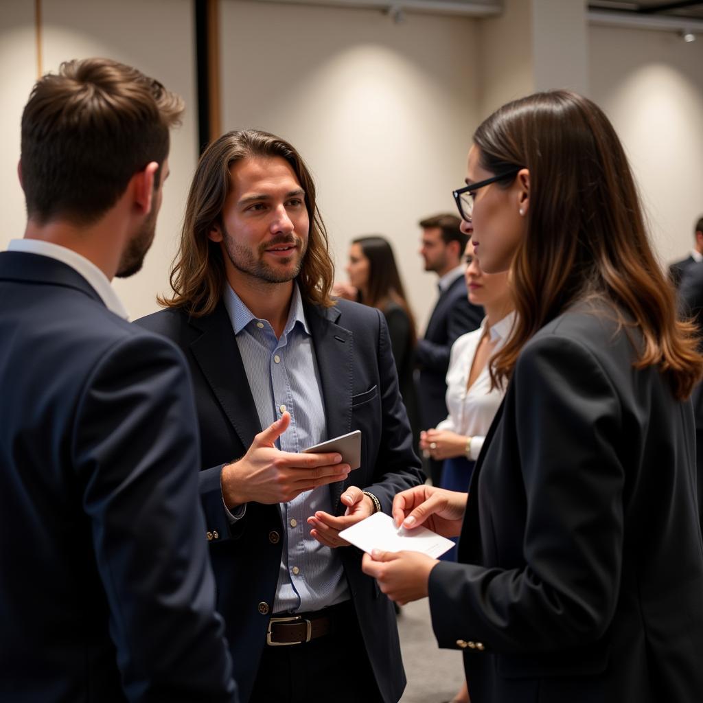 Equity Research Associate Networking at an Industry Event