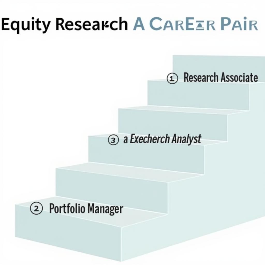 Visual representation of equity research career path stages, from research associate to portfolio manager