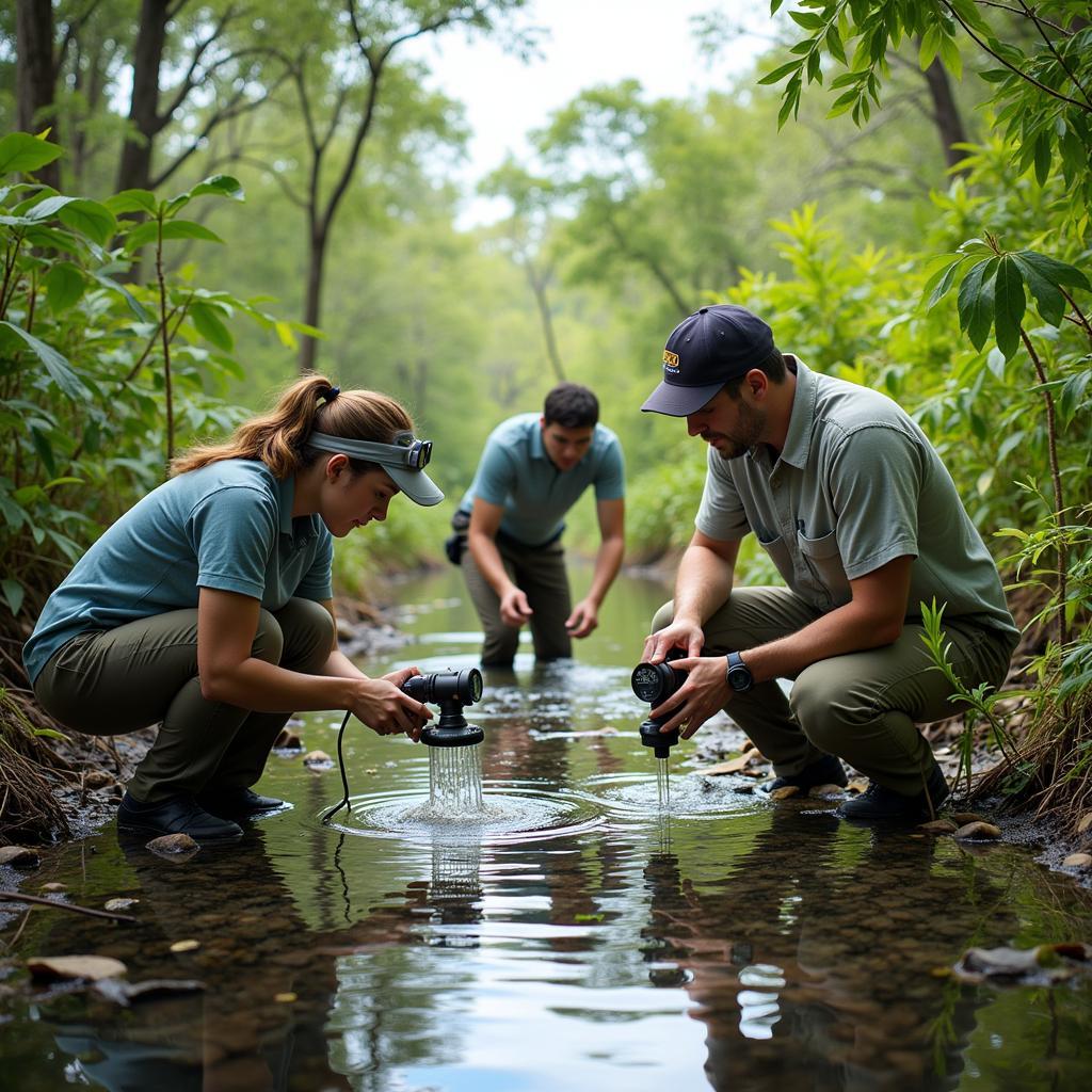 Scientists conducting research at the Everglades Research and Education Center