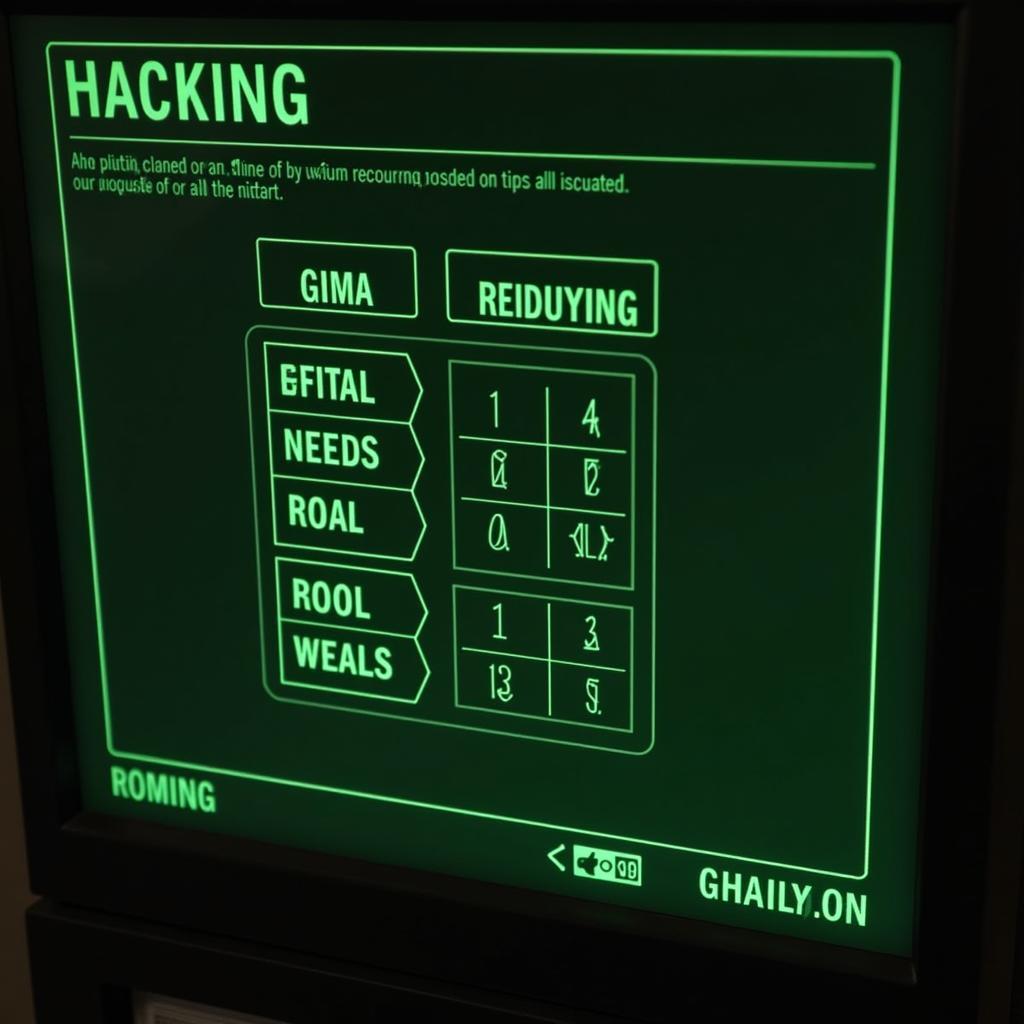 Fallout 4 Terminal Hacking Interface