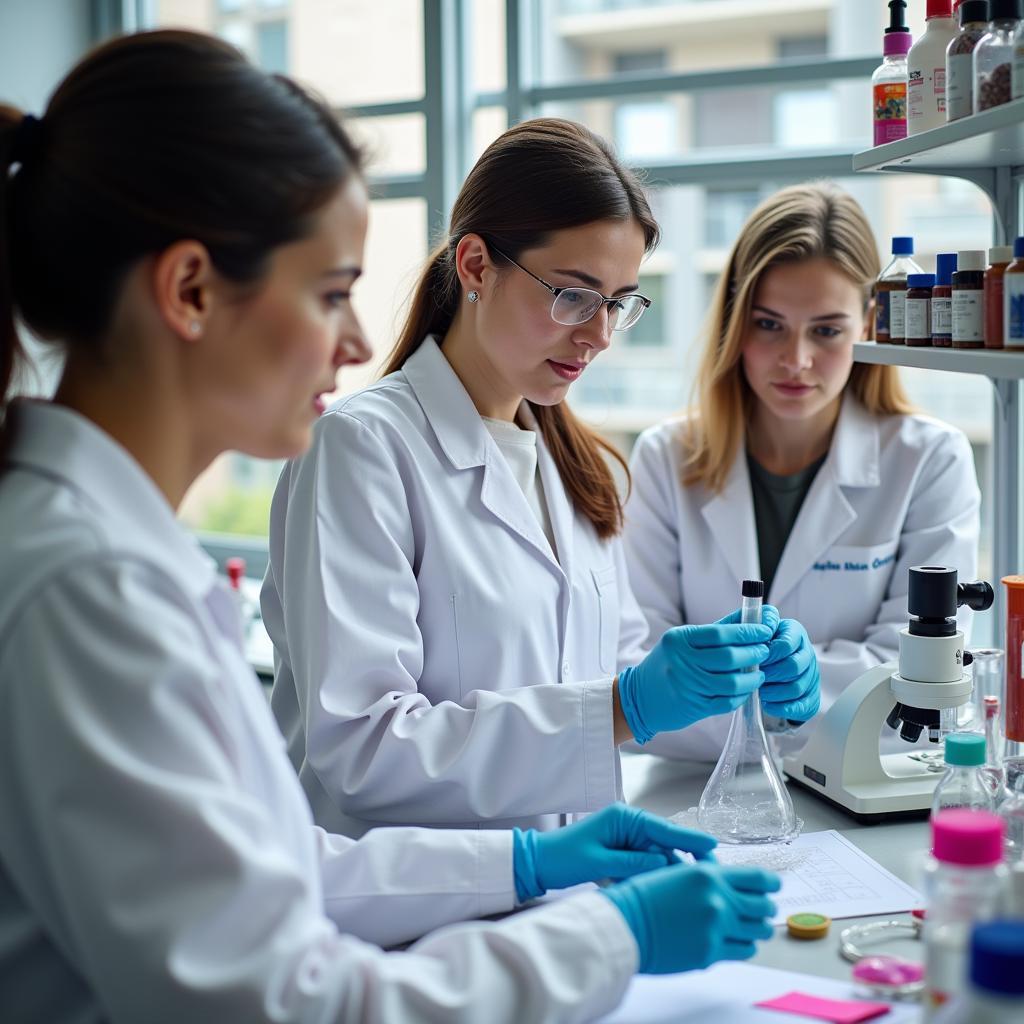 Female Researchers Collaborating in a Lab