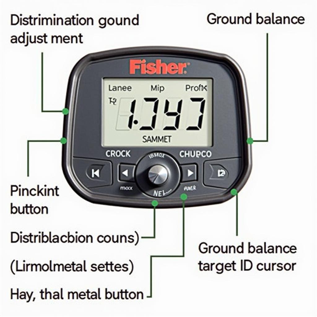 Close-Up of Fisher Metal Detector Control Panel and Features