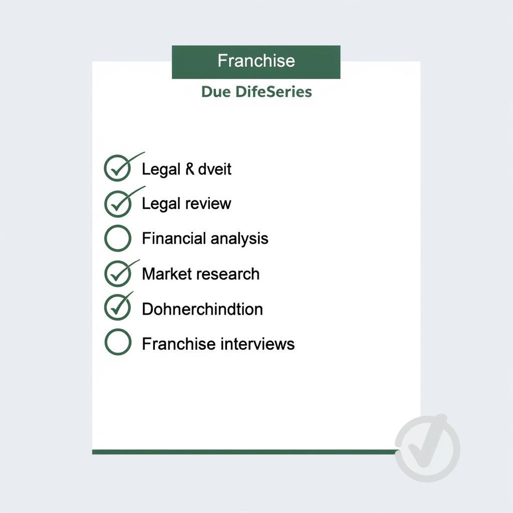 Franchise Due Diligence Checklist