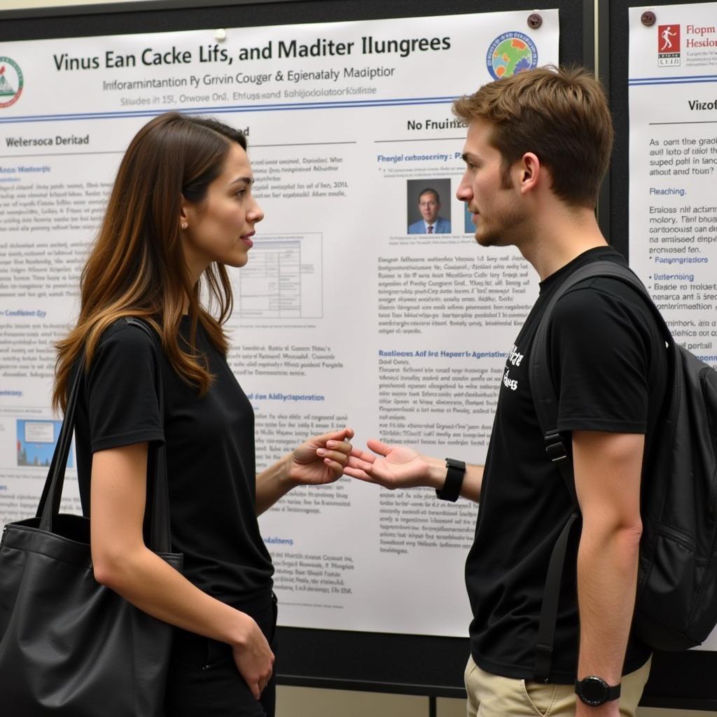 Faculty Mentor Guiding a Student at the FSU Undergraduate Research Symposium