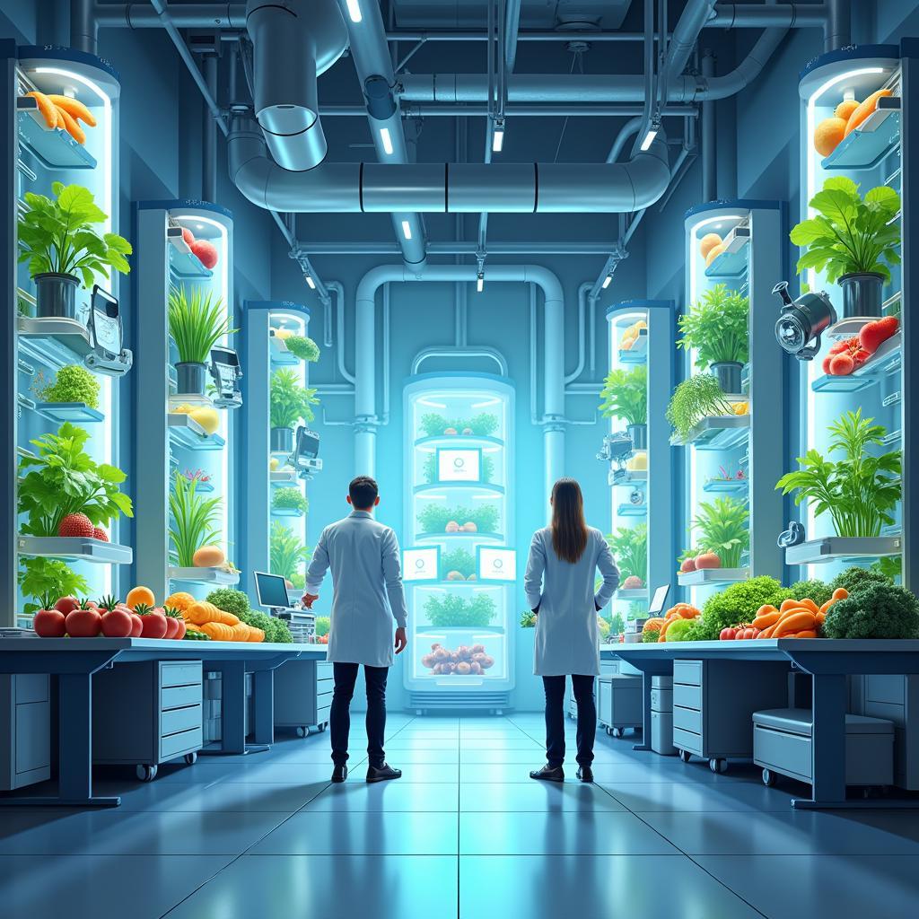 Futuristic Food Lab with Advanced Technology