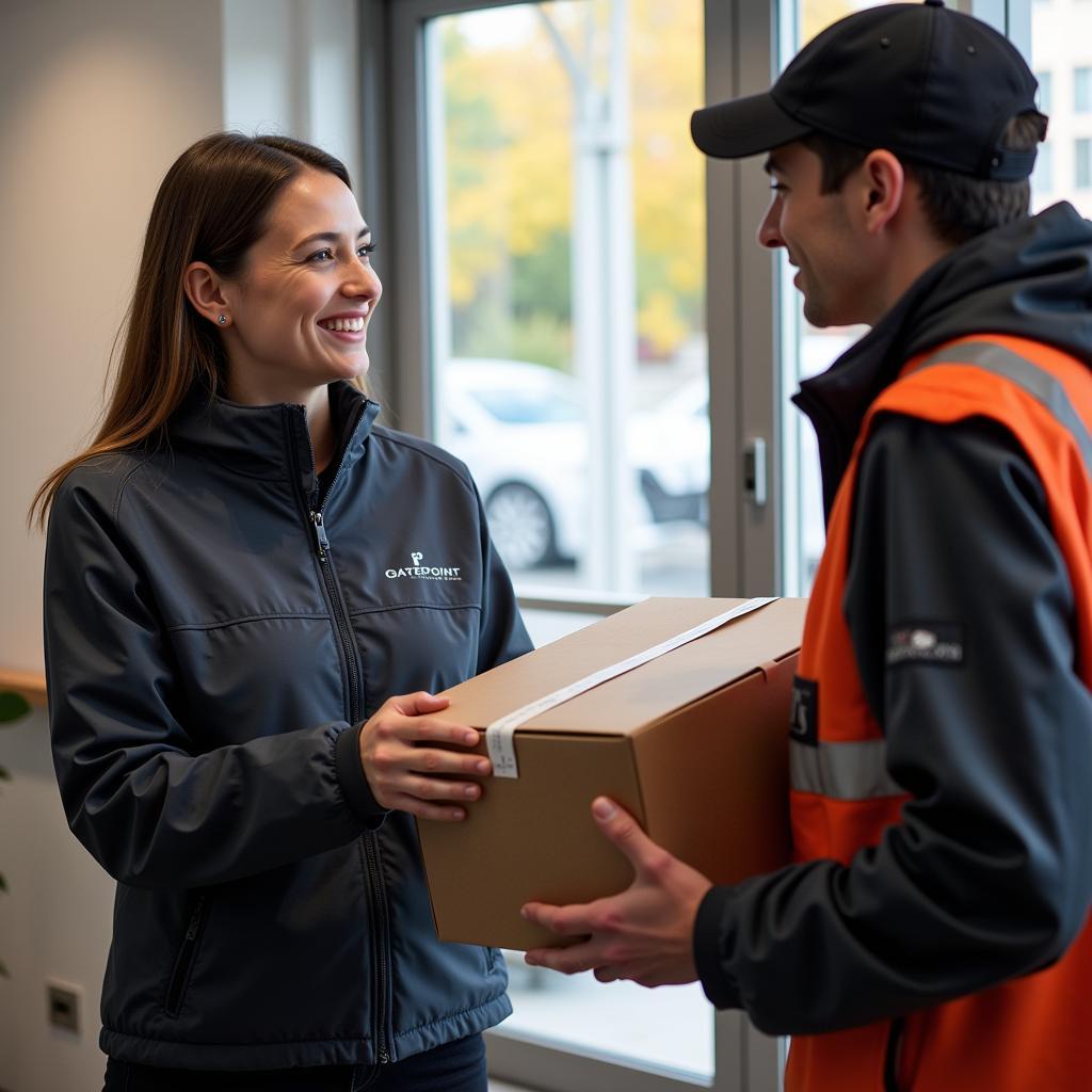 Gatepoint Research Participant Receiving a Jacket