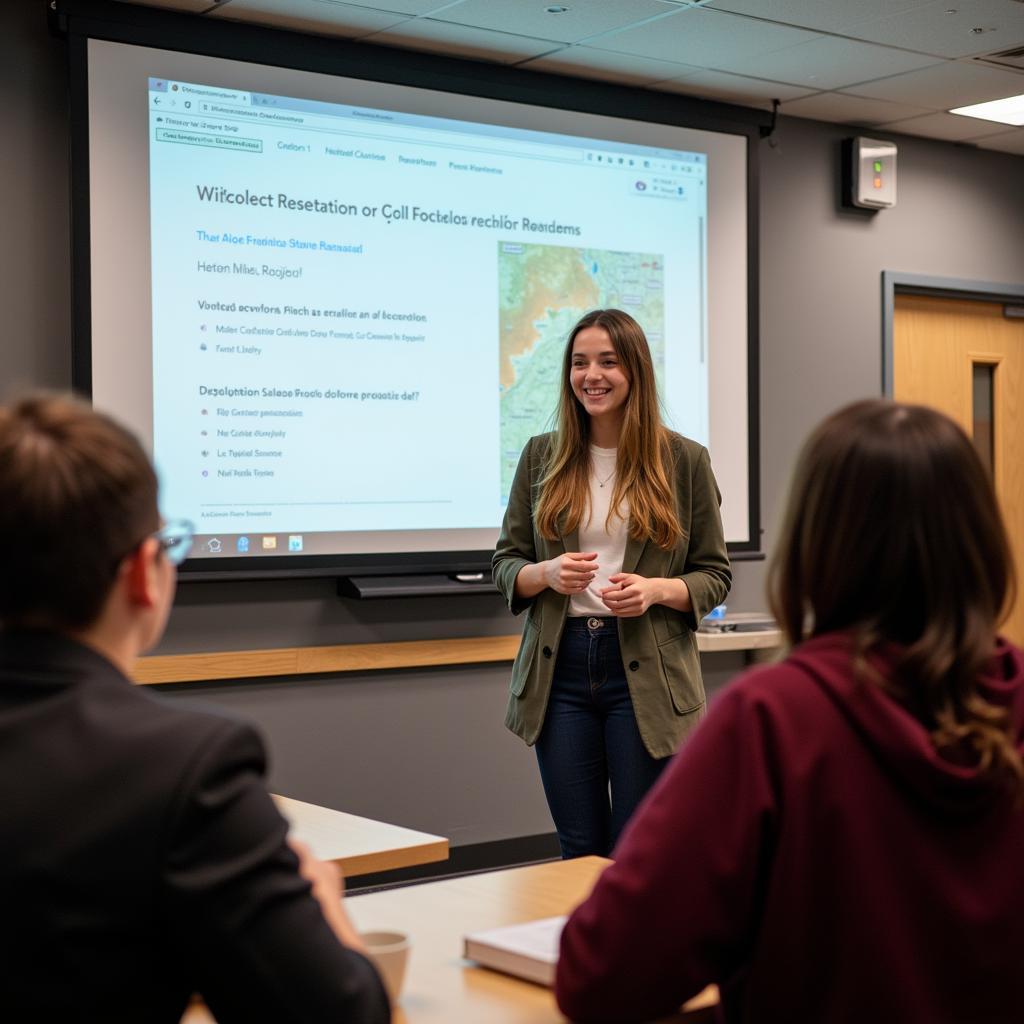 Student presenting research at the Georgia Undergraduate Research Conference