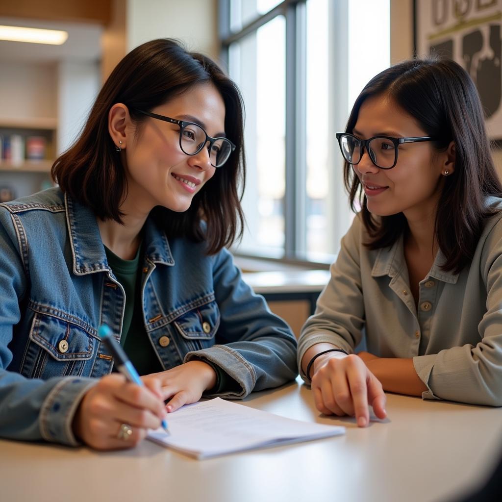 Graduate Student Meeting with Advisor for Research Project Guidance