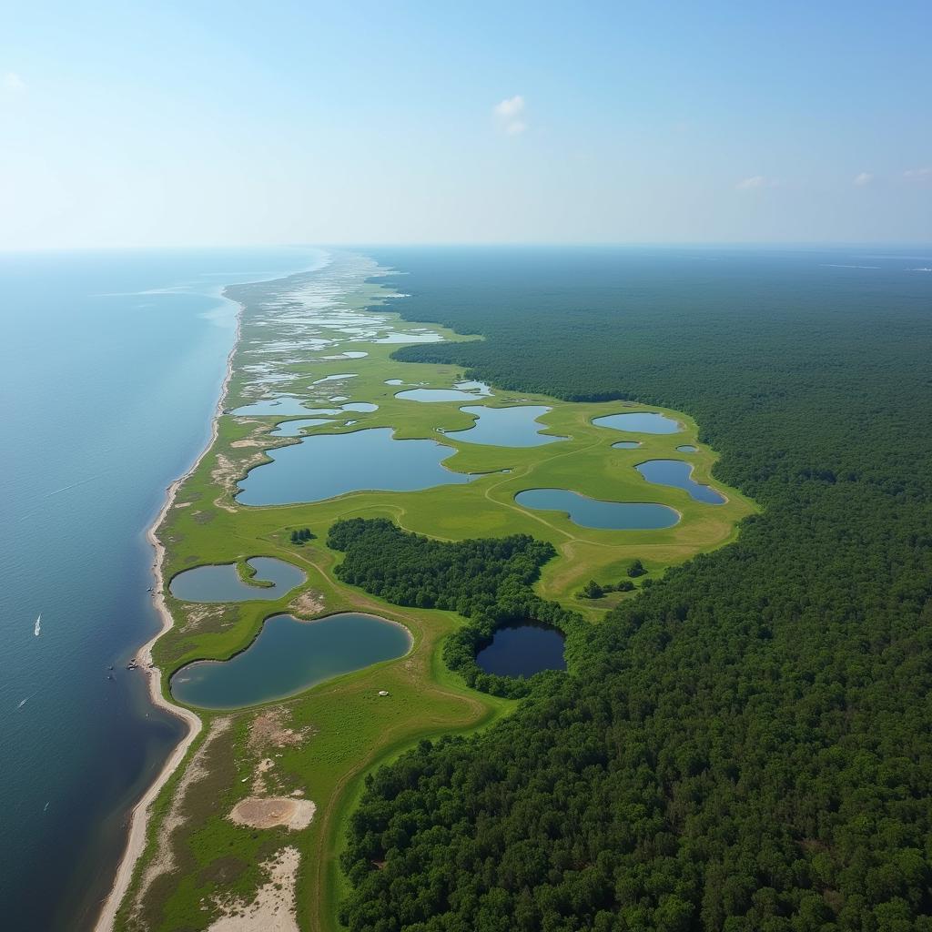 GTM Research Reserve Aerial View Showing Diverse Ecosystems