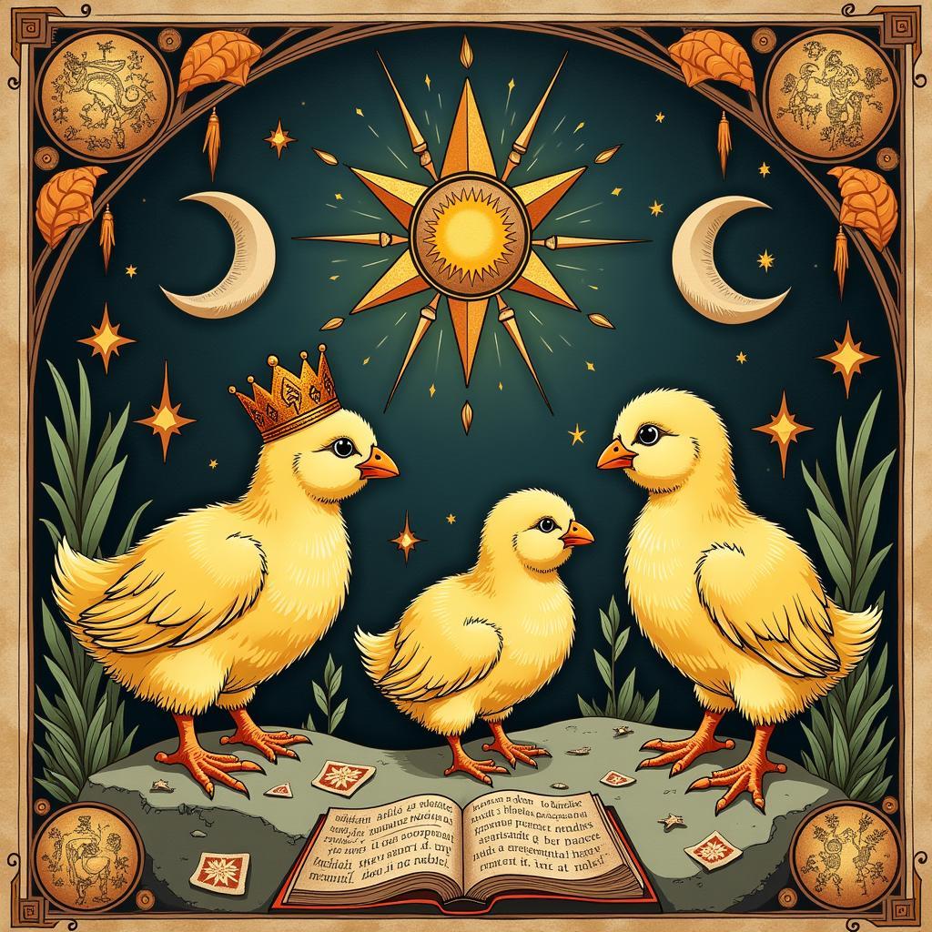 Symbolic representation of happy chicks in paranormal research