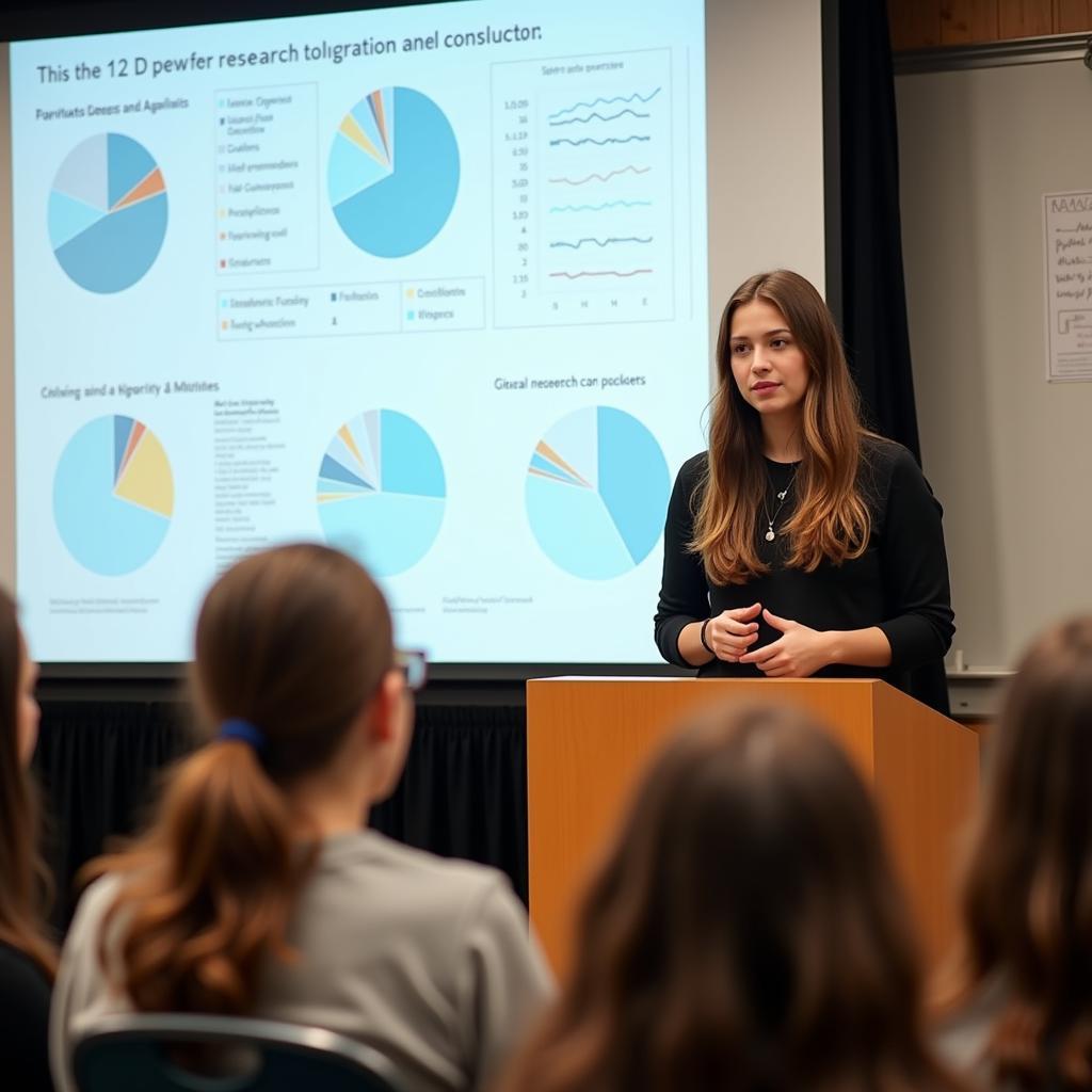 High School Student Presenting Research Findings