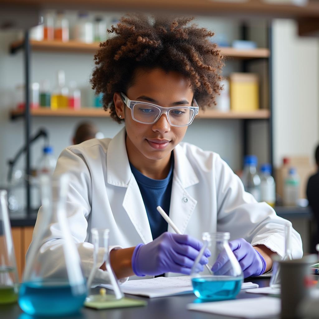 High School Student Conducting Research in a Lab