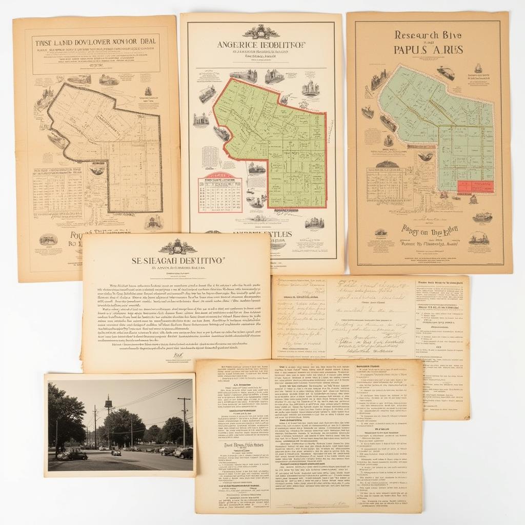 Historical records of Research Blvd, Austin, Texas, showing old maps and property documents.