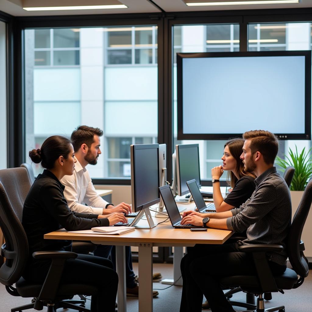 Researchers collaborating on a project at IFMR