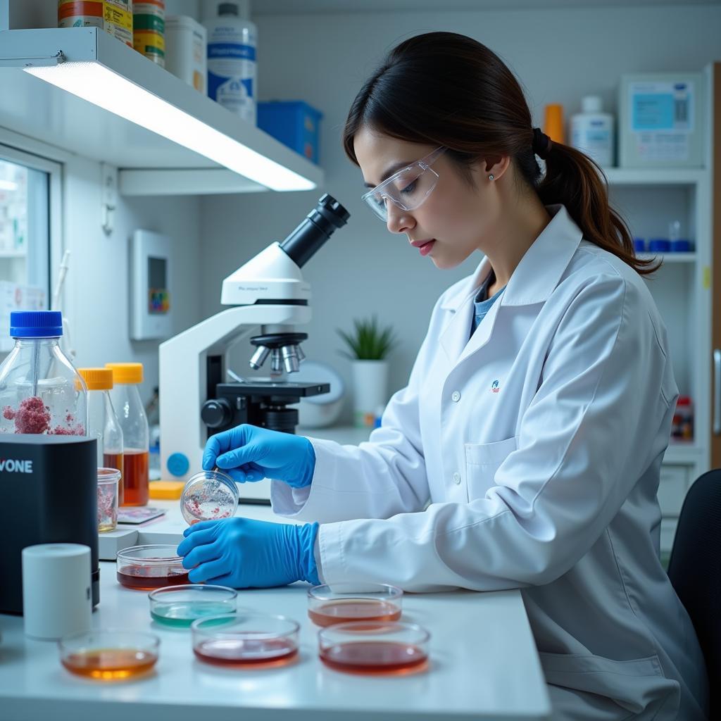 Immunology Research Lab Scientist Working