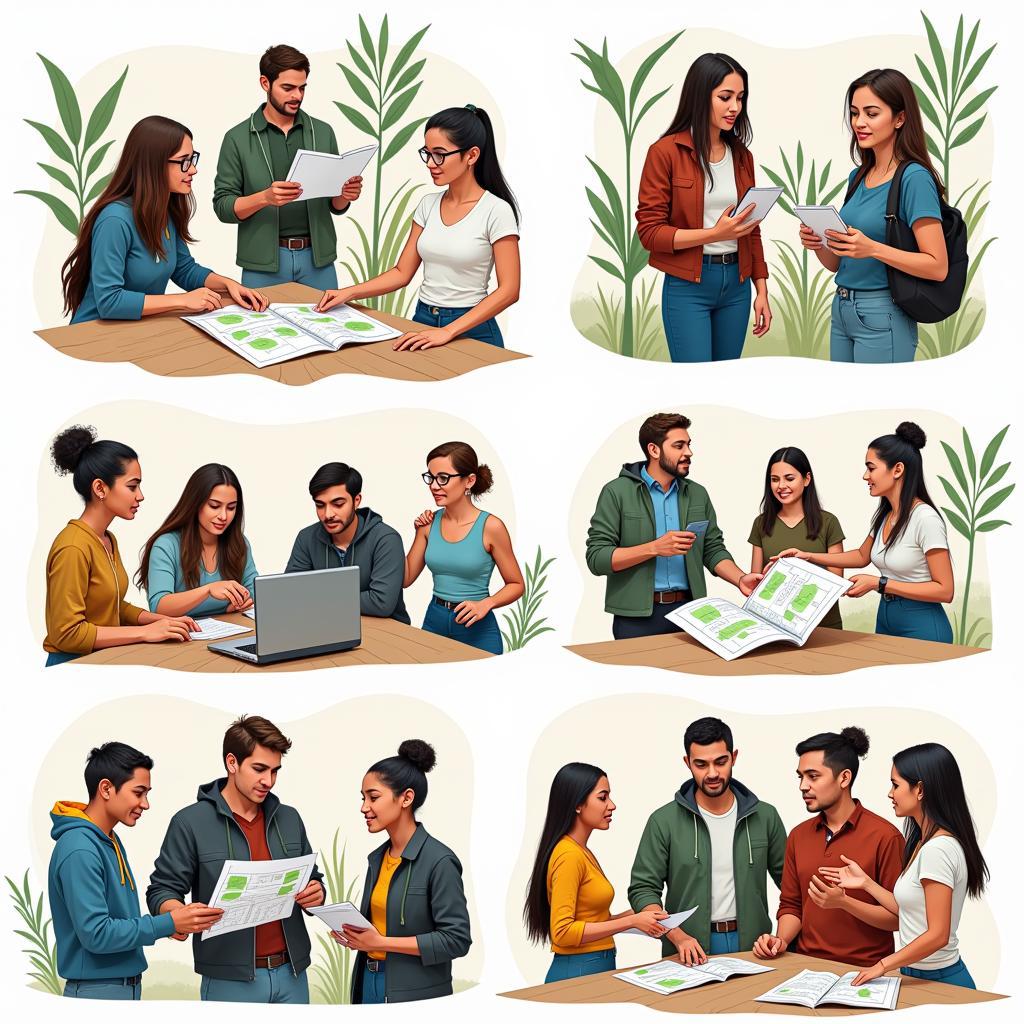 Implementing Decolonised Research: A visual depiction of researchers collaborating with a local community, engaging in participatory research methods.