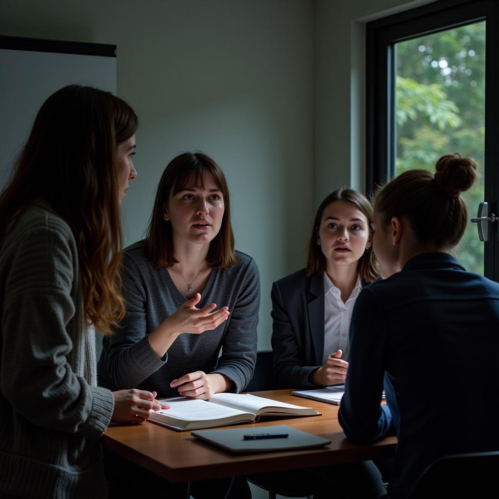 An individual recounting a paranormal experience to researchers using participatory methods