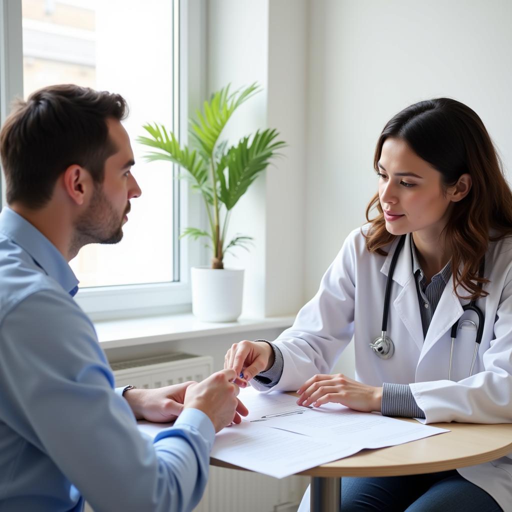 Doctor explaining the informed consent process to a patient