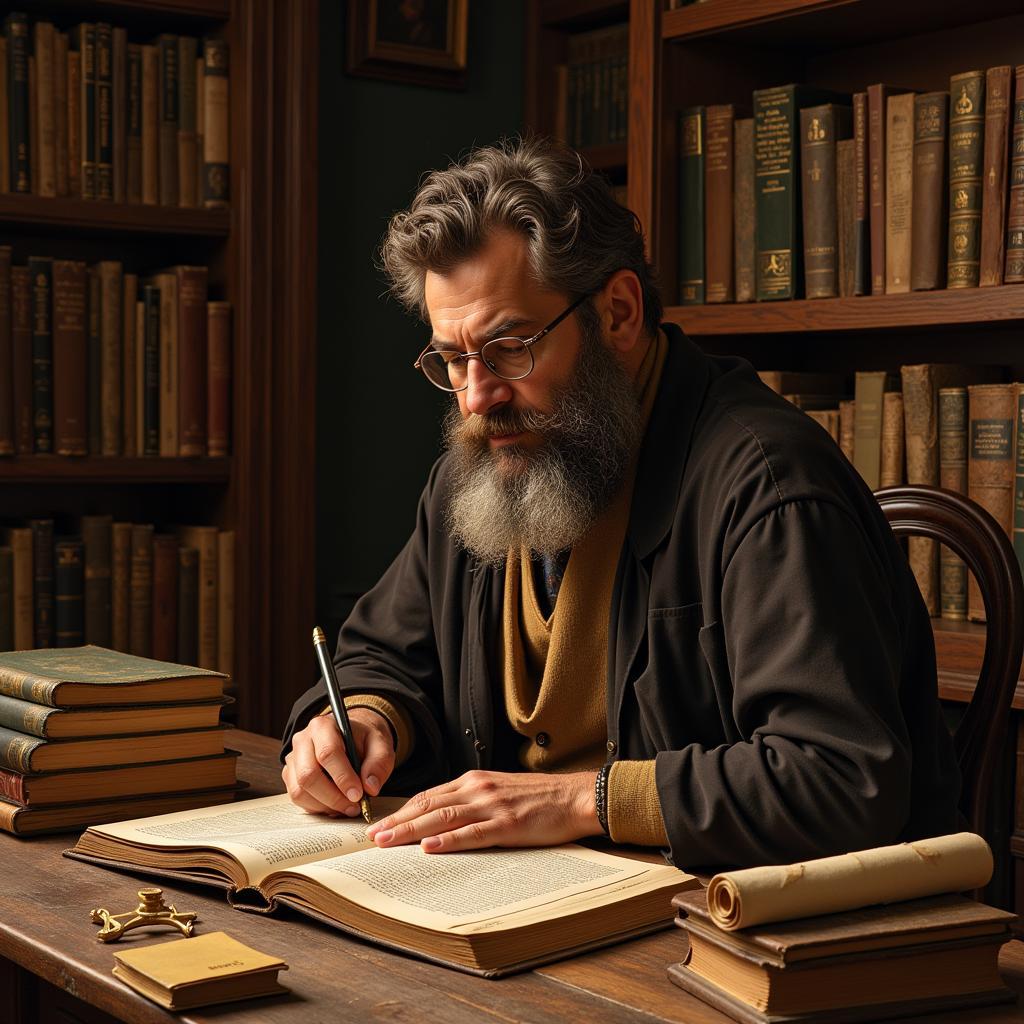 Bible Scholar Studying Ancient Texts