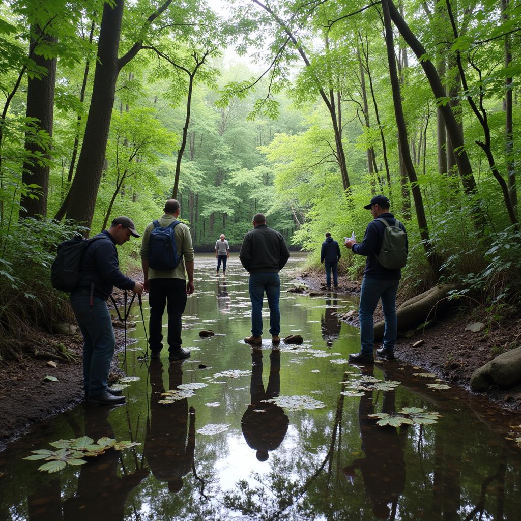 Interdisciplinary Team Conducting Noxious Swamp Research