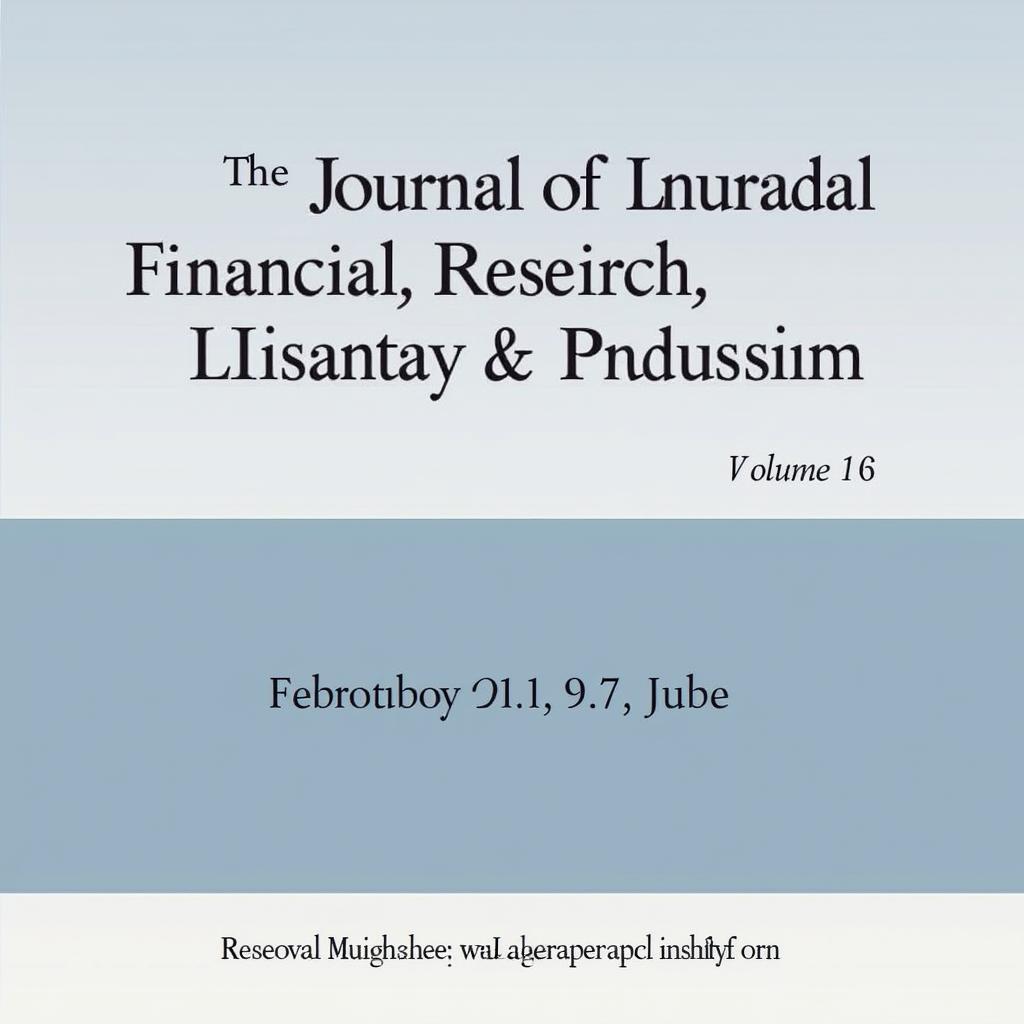 Journal of Financial Services Research Cover Page