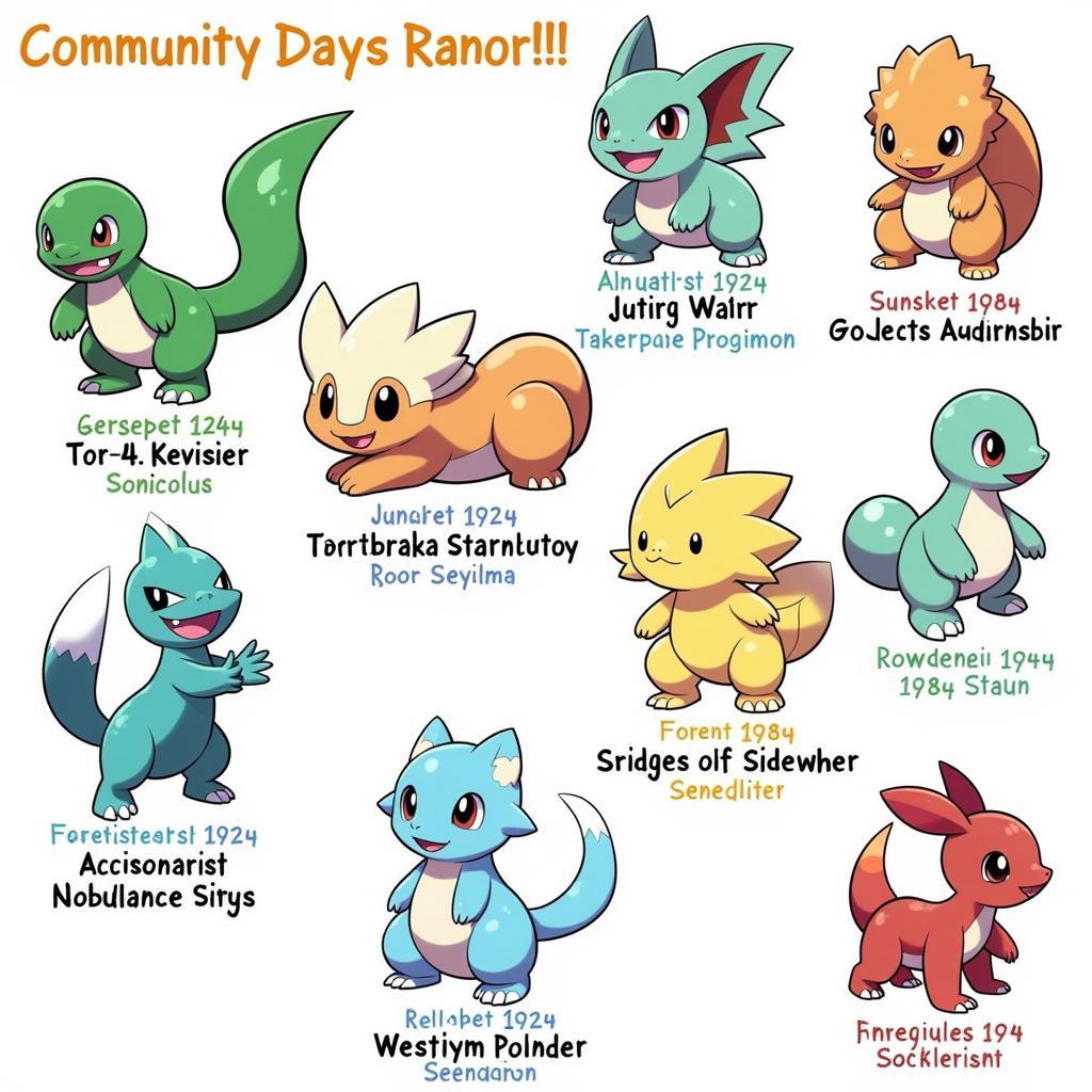 Kanto region Community Day Pokémon lineup