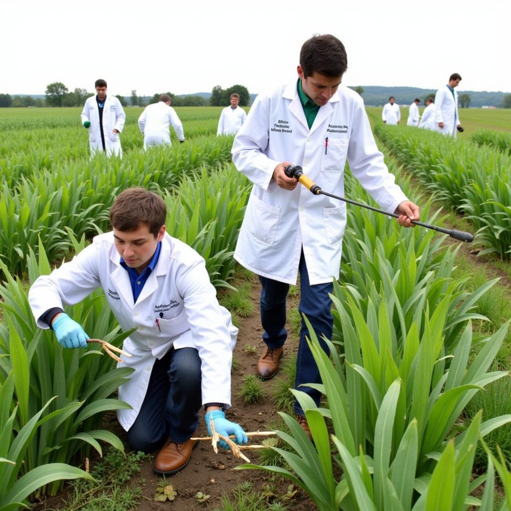 Scientists Conducting Research at Kentucky State University Research Farm