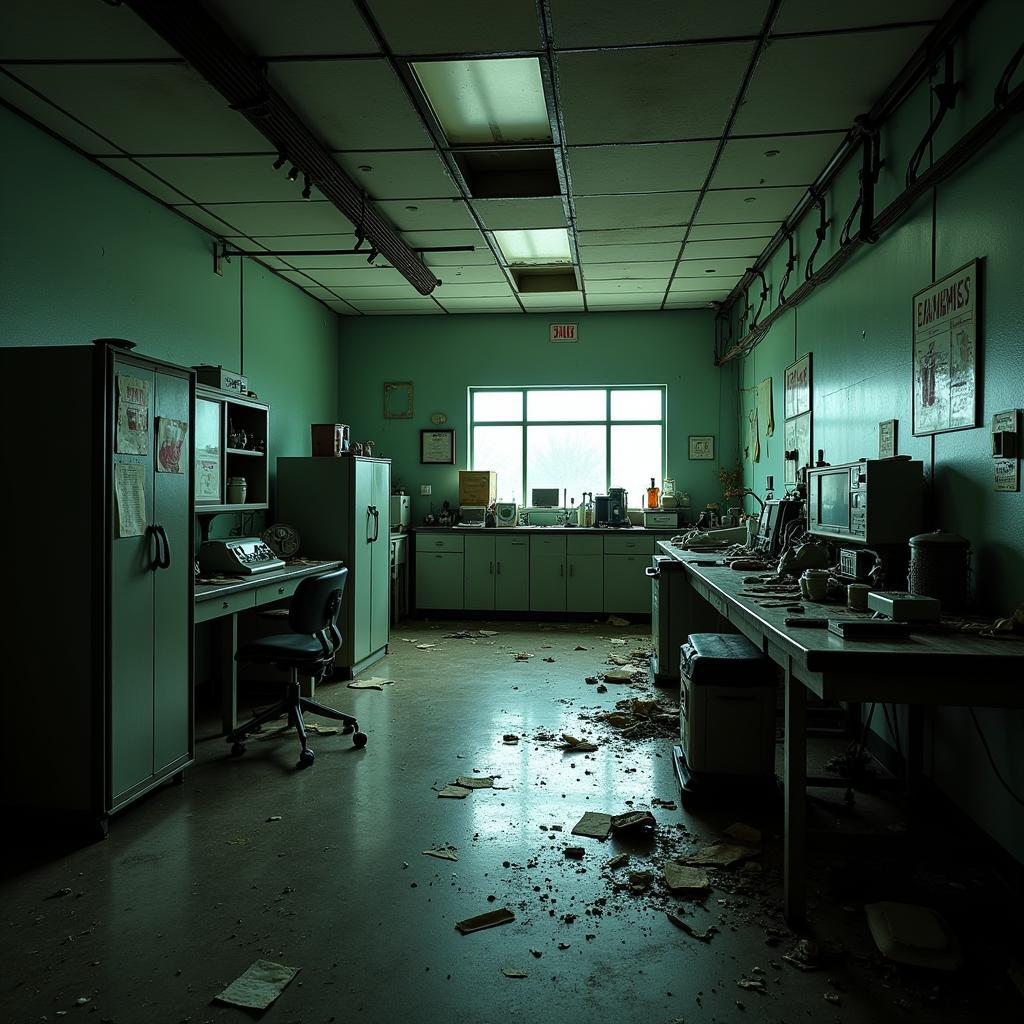 Interior view of Kreet Research Lab in Starfield showcasing abandoned equipment and a sense of mystery.