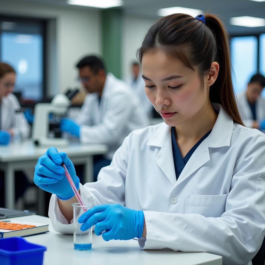 Premed Student Conducting Laboratory Research at University