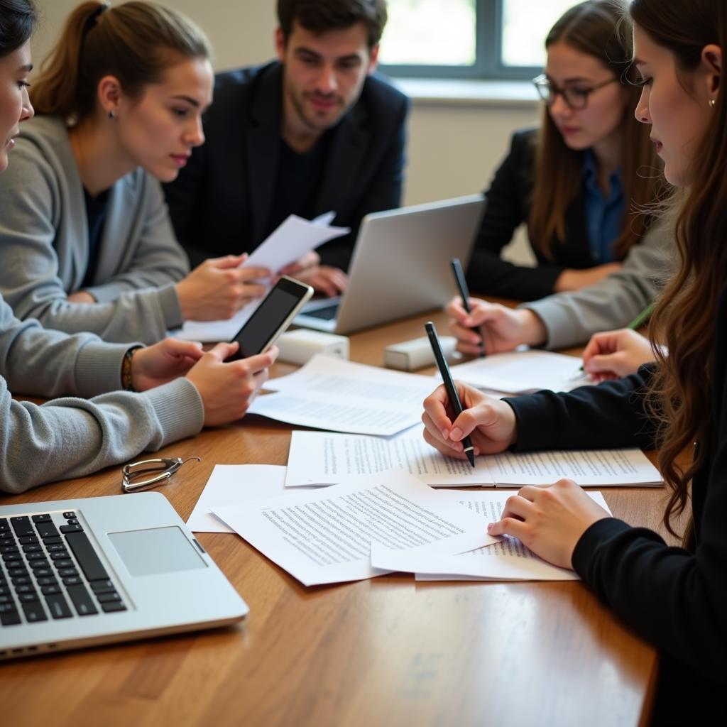 Students in a legal research program