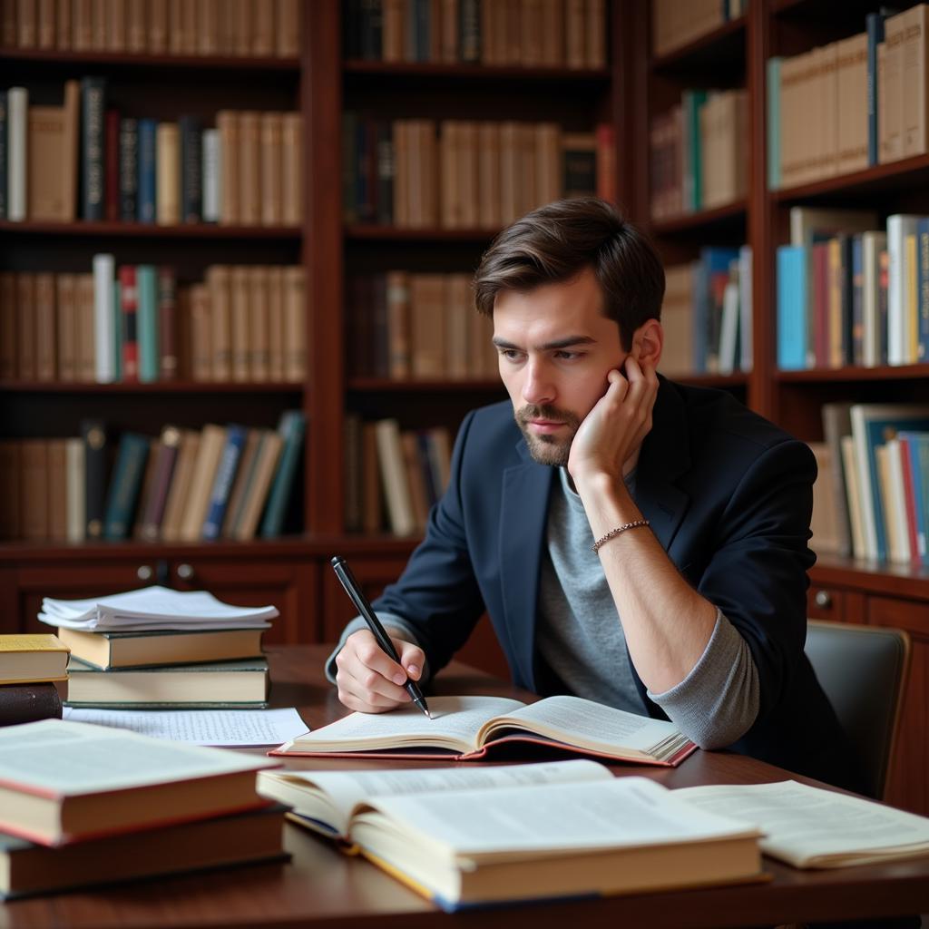 Student studying in a legal research and writing program