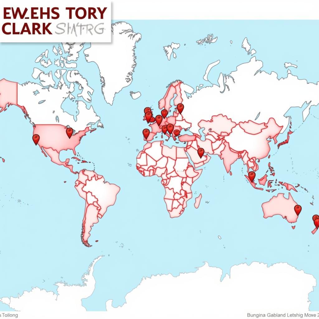 A map highlighting the geographical locations of successful Lewis and Clark Fund research projects